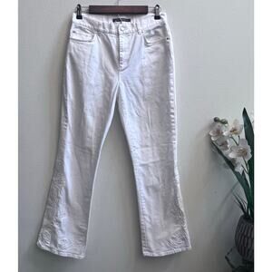 Ralph Lauren Floral Embroidery Boot Cut White Boho Festival Jean Women's Size 6
